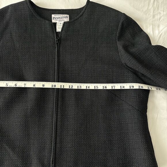 Pendleton Women’s Sz 16 Petite 100% Virgin Wool Zip Up Blazer Jacket - Picture 4 of 6